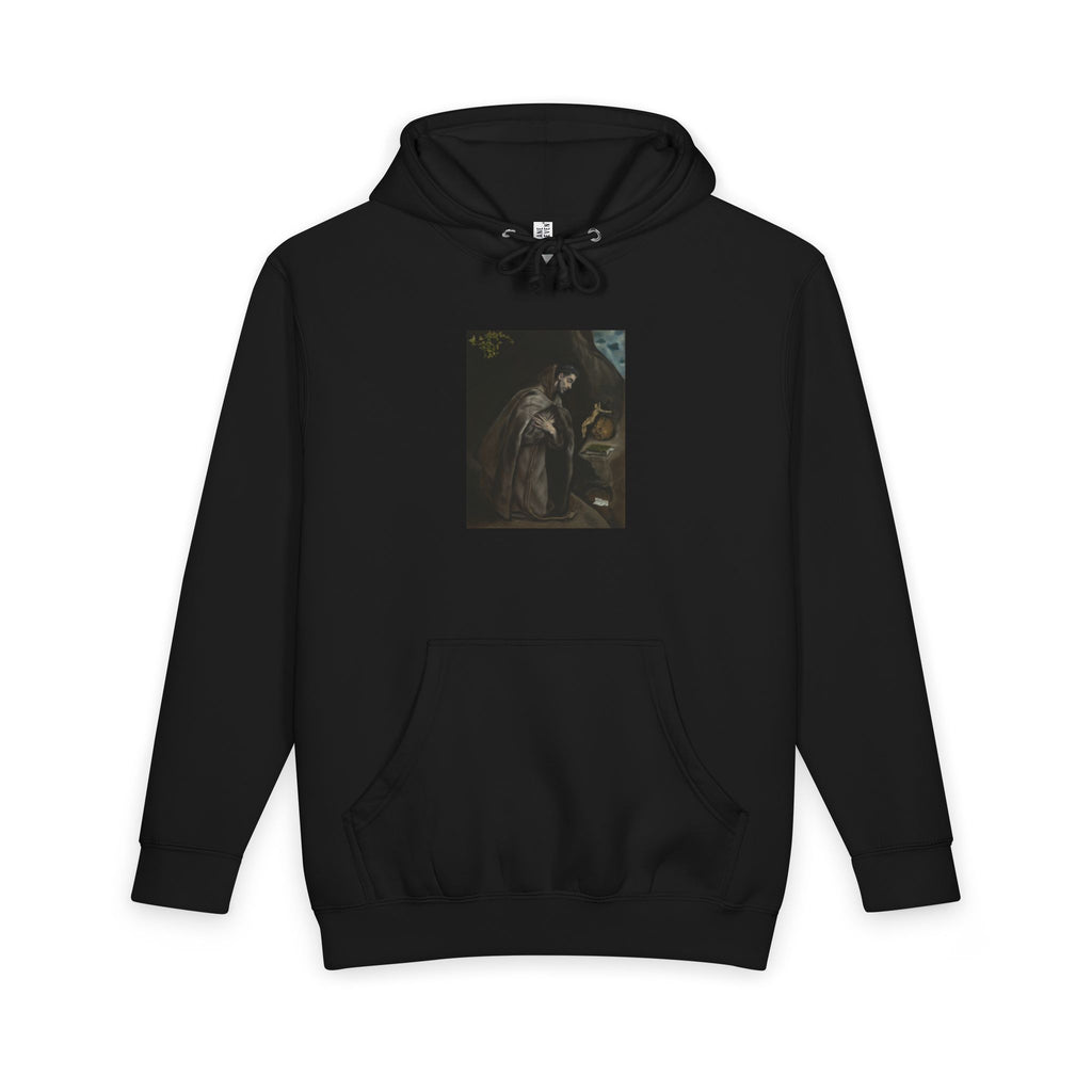 Saint Francis Kneeling in Meditation Hoodie
