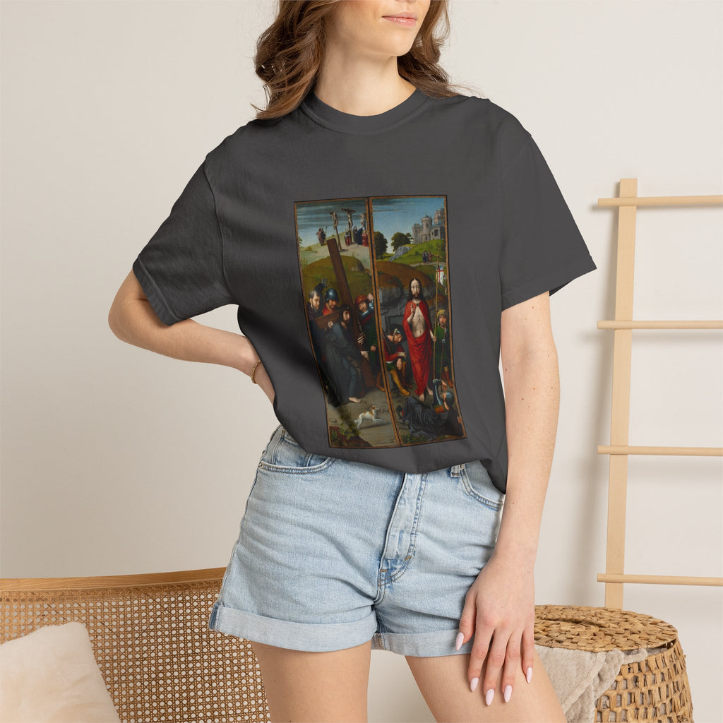 Christ Carrying the Cross, with the Crucifixion; The Resurre