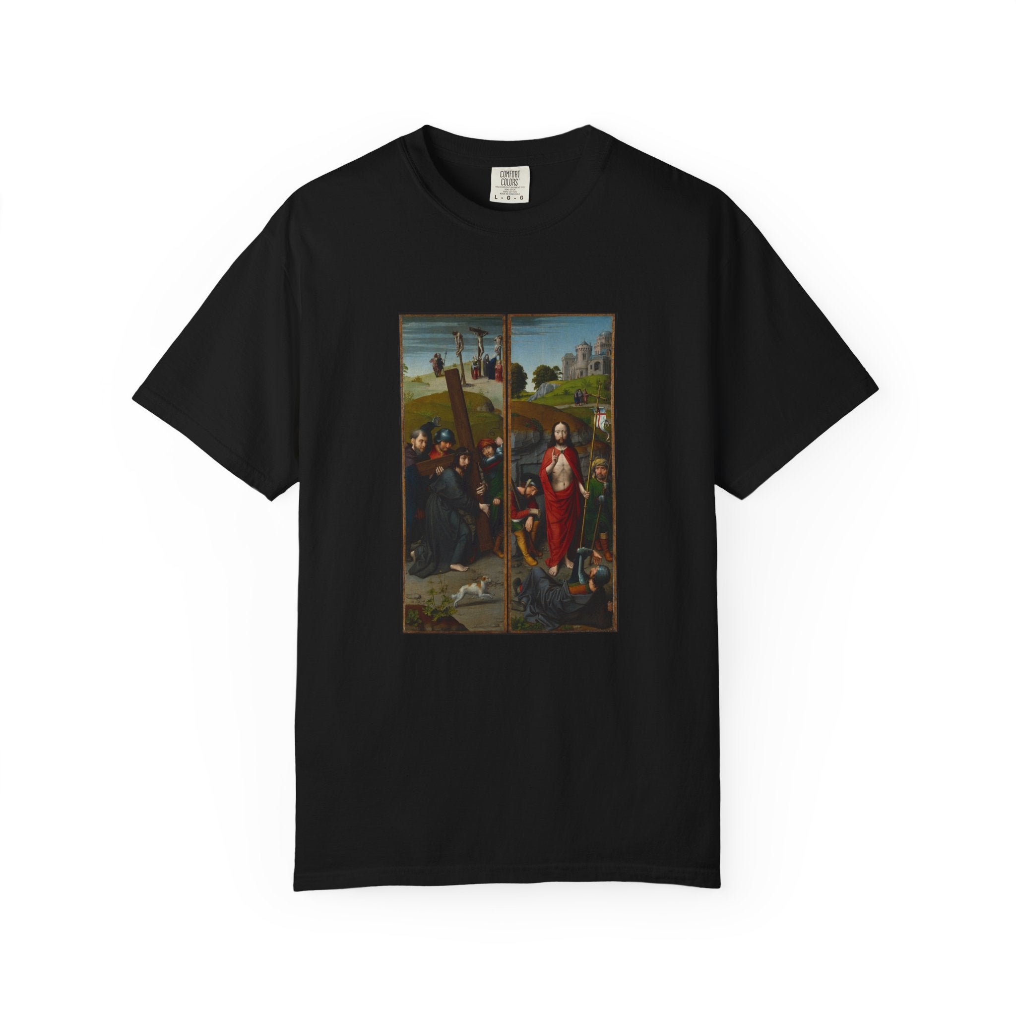 Christ Carrying the Cross, with the Crucifixion; The Resurre