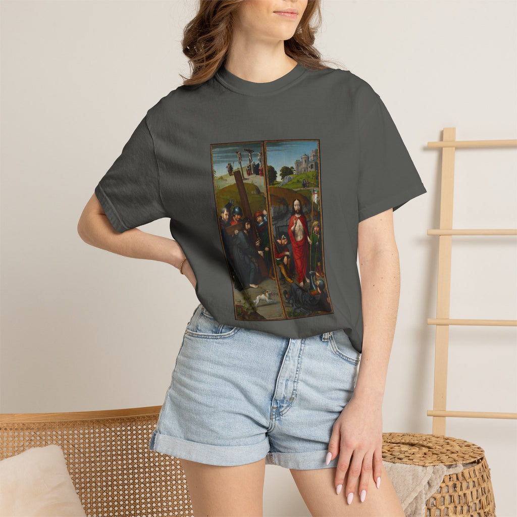 Christ Carrying the Cross, with the Crucifixion; The Resurre